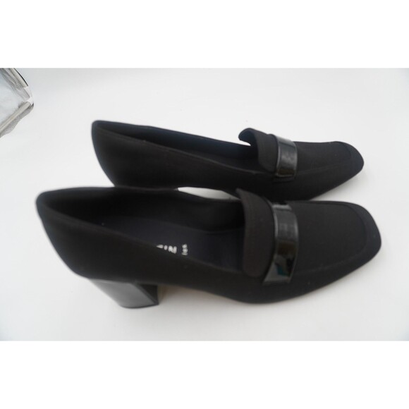 Ann Klein IFlex Black Textile Stretch Telepathy Block Comfort Heel Pump Sz 9.5M - Picture 4 of 11